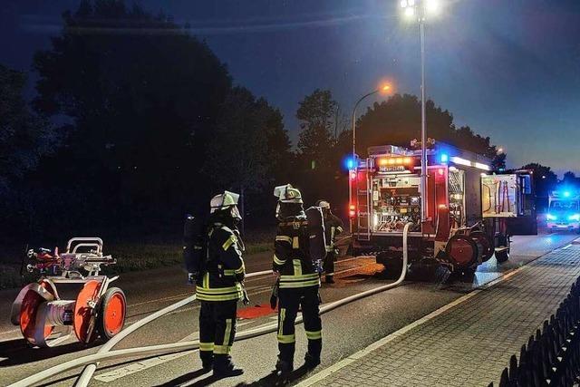 Groaufgebot an Rettungskrften in Murg im Einsatz