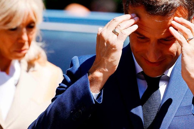 Frankreichs Prsident Emmanuel Macron und seine Frau Brigitte Macron  | Foto: LUDOVIC MARIN (AFP)