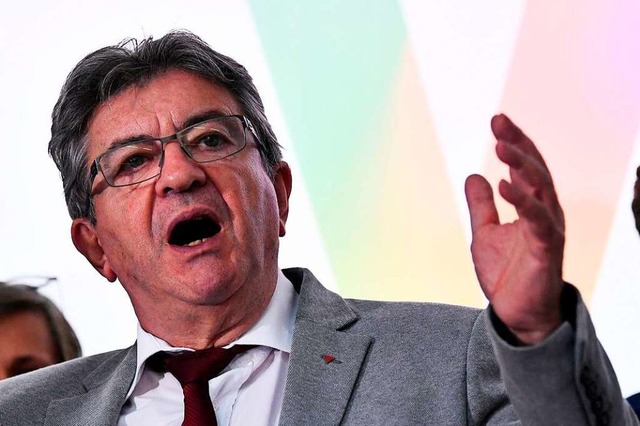 Jean-Luc Mlenchon am Sonntag nach der Wahl  | Foto: STEPHANE DE SAKUTIN (AFP)