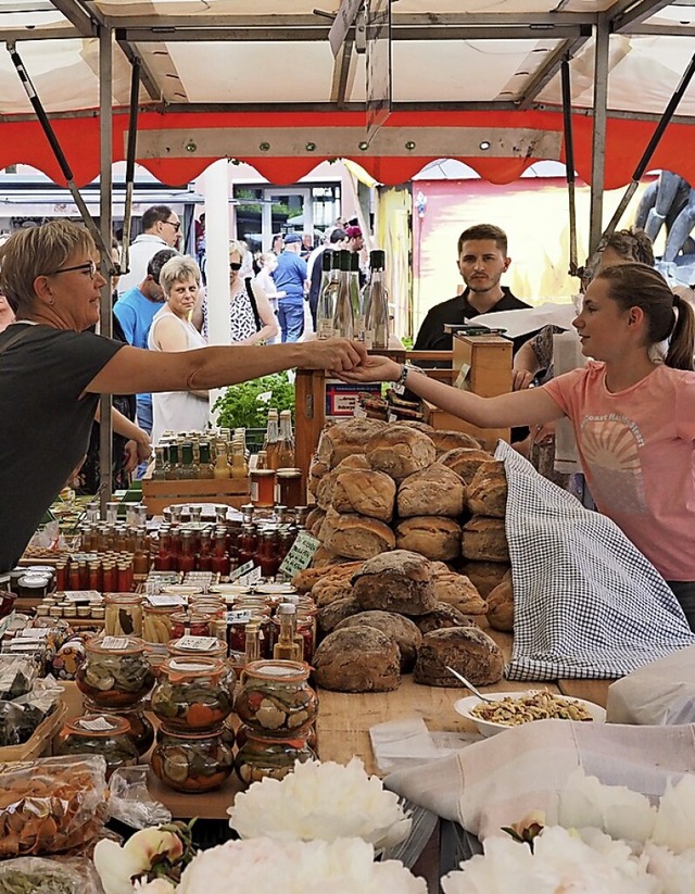 Der deutsch-franzsische Bauernmarkt fand  zuletzt 2019  statt.  | Foto: Jutta Geiger