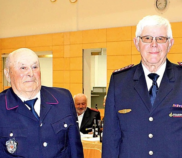 Rudolf Rombach (links) und Wilfried Lang wurden geehrt.  | Foto: Feuerwehr Wagenstadt