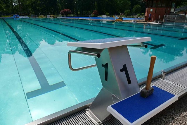 Das Waldschwimmbad ffnete im Sommer 2... mit einem glnzenden Edelstahlbecken.  | Foto: Sattelberger