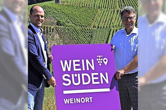 Ein Schild fr den Weinort