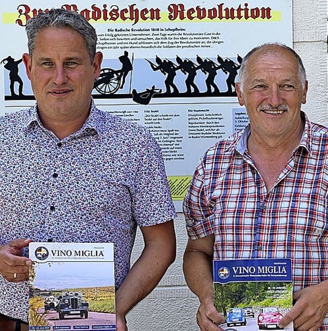 Dirk Harscher (links) und  der lokale Organisator Heinz Bernauer  | Foto: Hans-Jrgen Hege