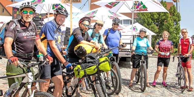 Stadtradeln  bei extrem heien Tempera... von der Gemeindeverwaltung verteilte.  | Foto: Wilfried Dieckmann