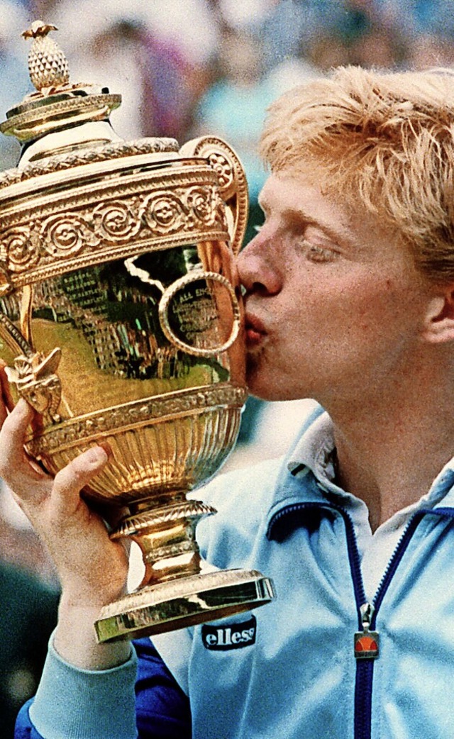 Wimbledon und Boris Becker (hier nach ...; das gehrte  bislang immer zusammen.  | Foto: Wolfgang Eilmes (dpa)