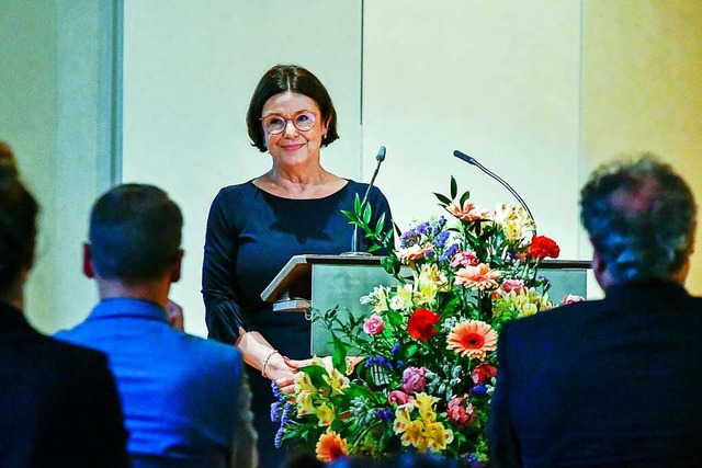 Marlies Llombart bei der Verleihung de... Verdienste um die Stdtepartnerschaft  | Foto: Endrik Baublies