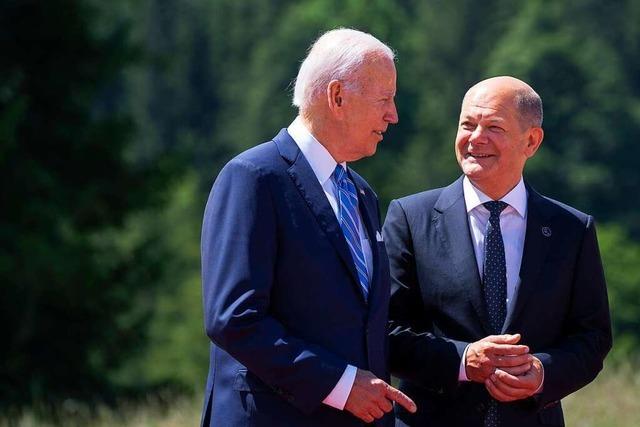 Biden lobt den Ukraine-Kurs von Scholz zum Auftakt des G7-Gipfels