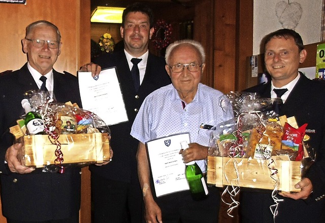 Hubert Blattert (links) und Heinz Scha...inks) und  Ralf Selb (rechts) geehrt.   | Foto: Cornelia Selz