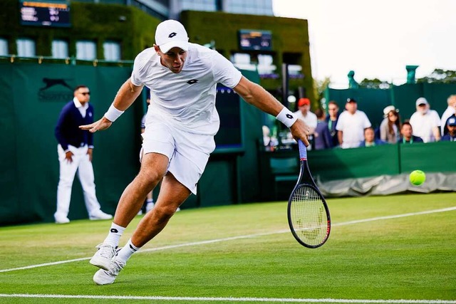 Dominik Koepfer bei seinem Match in Wimbledon  | Foto: Frank Molter (dpa)