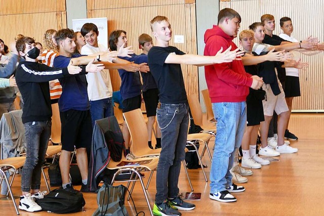 Ohne Mitmachen geht es nicht. Auch das...220; in der Steinener  Wiesentalhalle.  | Foto: Martina David-Wenk