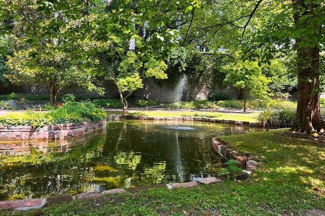 Nicht nur der Teich, auch der Mhlbach...au des Parks mehr gestaltende Wirkung.  | Foto: Annika Vogelbacher