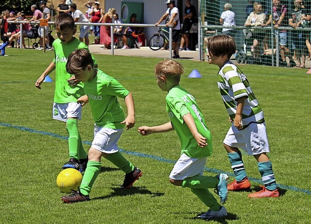 Das runde Leder im Visier hatten die Kinder bei den Hausener Jugendtagen.  | Foto: Ralph Lacher