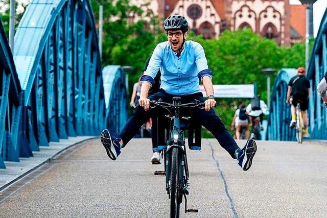 Fotos auf dem Fahrrad oder mit sehr gu...burger Oberbrgermeisters Martin Horn.  | Foto: Stadt Freiburg / Instagram