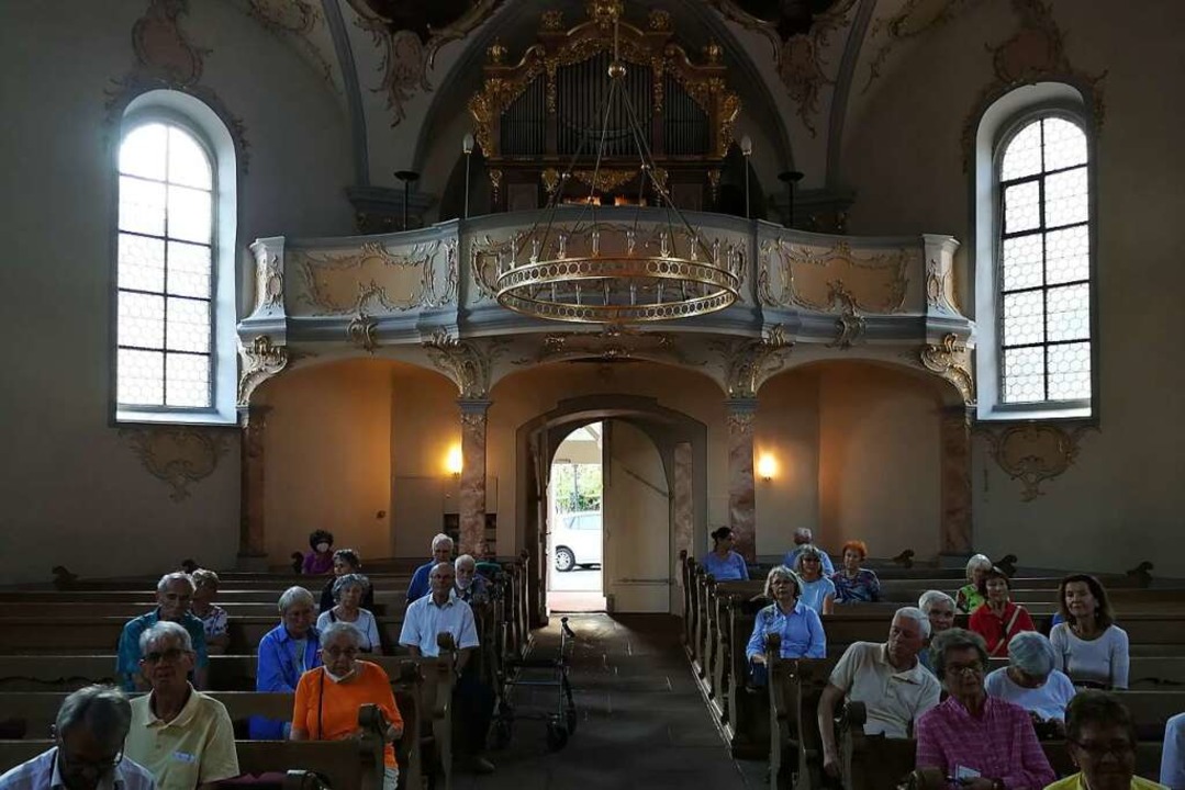 Ein Schmuckstück erlebte die Reisegrup...Orgel in der Mahlberger Schlosskirche.  | Foto: Stephan Hoferer