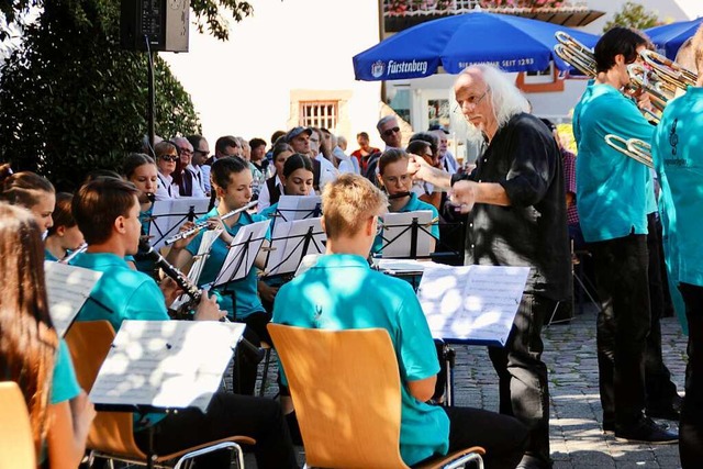 Das Jugendorchester der Stadtkapelle E...spielte unter Dirigent Christian Sade.  | Foto: Erika Sieberts