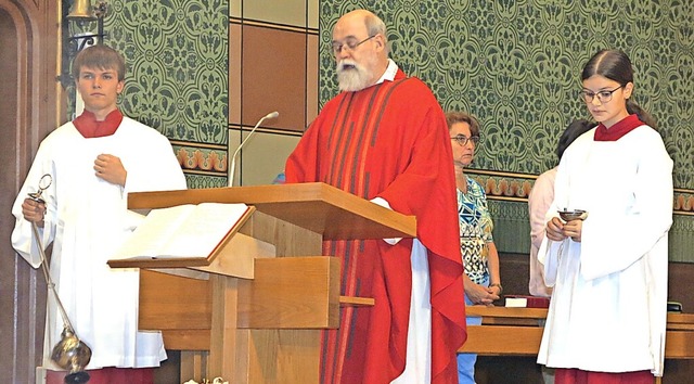 Bruder Markus Ther bei der Messe zum Patrozinium am Pult.  | Foto: Erhard Morath