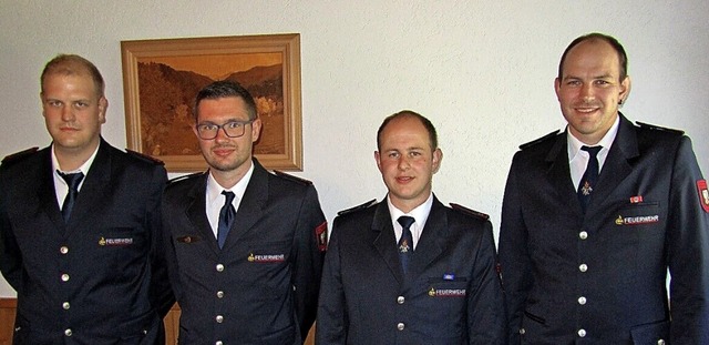 Neu im Amt bei der Feuerwehr-Abteilung...Trtschler und  Kassierer Simon Knig. 
