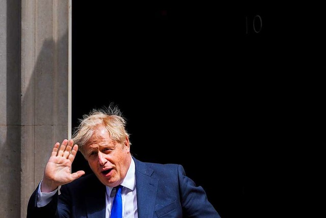 Boris Johnson am Mittwoch in London.  | Foto: Frank Augstein (dpa)