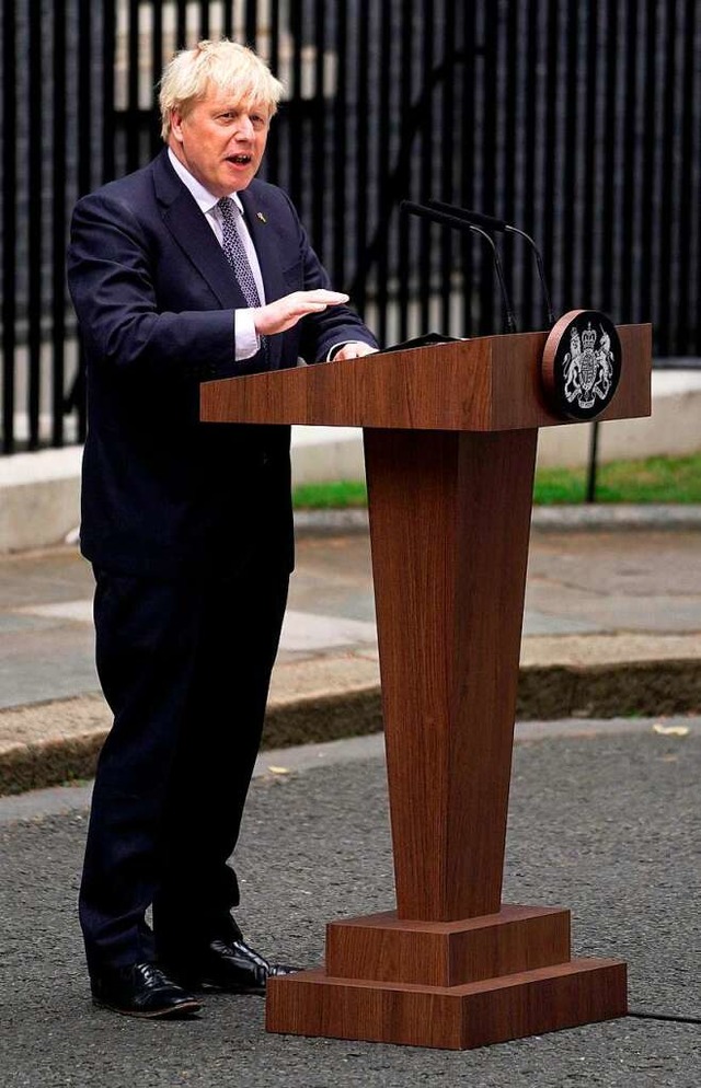 Boris Johnson verkndet seinen Rcktritt.  | Foto: NIKLAS HALLE'N (AFP)