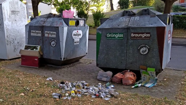 Illegal abgelegter Mll neben Altglascontainern an der Rmerstrae in Lahr  | Foto: Stadt Lahr