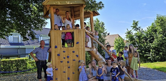 Die neue Auenanlage am Sd-Haus des Kindergartens ist eingeweiht.  | Foto: Gemeinde Binzen