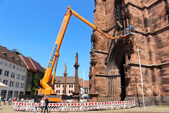 Schon im vergangenen Jahr war der gro...steiger auf dem Mnsterplatz zu sehen.  | Foto: Mnsterbauverein Freiburg