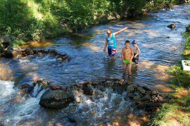 Ein khles Badwie hier in der Glotter ...raturen weit ber 30 Grad einfach gut.  | Foto: Christian Ringwald