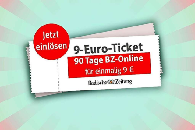 Neu: 9-Euro-Ticket f�r BZ-Online!