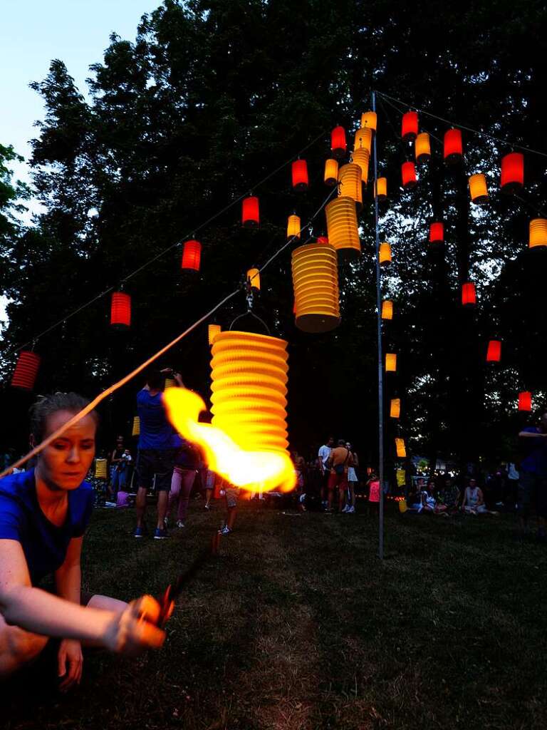 Sommer, Sonne und Temperaturen knapp unter 30 Grad Celsius waren die idealen Voraussetzungen fr das Lichterfest 2022 in Bad Krozingen.