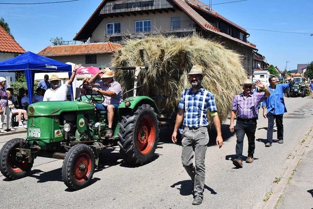 Gute Stimmung herrschte beim groen Brauchtumsumzug in Freiamt.  | Foto: Benedikt Sommer