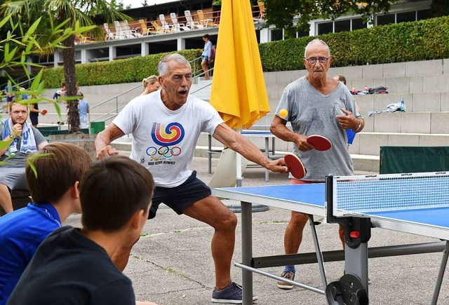 Adolf Seger beim Tischtennisturnier im Strandbad 2018  | Foto: Rita Eggstein