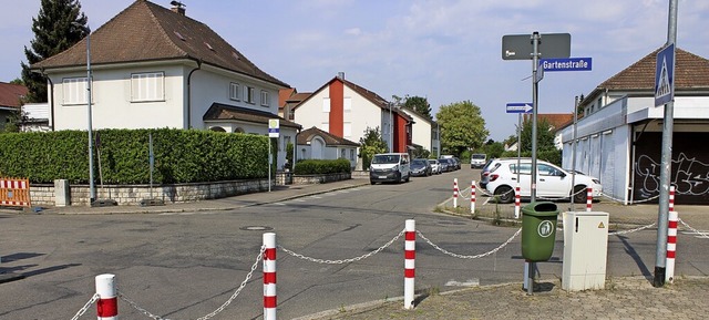 Sechs Monate werden die Arbeiten an der Gartenstrae wohl dauern.  | Foto: Rolf Reimann