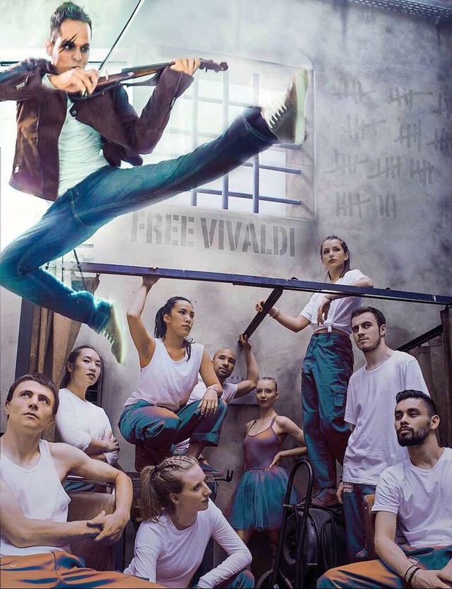 Violinist Manuel Druminsky trifft auf eine Hip-Hop-Tanzgruppe.  | Foto: S. Gomez, K. Wildfeuer