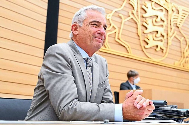 Thomas Strobl (CDU), Innenminister von...zung im Plenum auf der Regierungsbank.  | Foto: Bernd Weibrod (dpa)