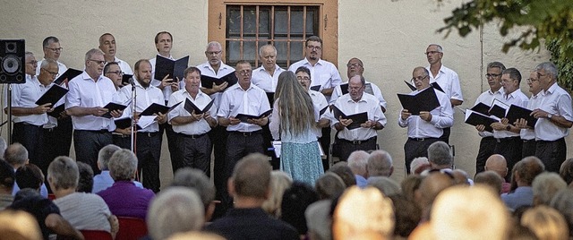 Der MGV Lichteneck Hecklingen sang im Innenhof des Schlosses.  | Foto: MGV Hecklingen