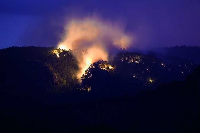 Lage im Waldbrandgebiet in Brandenburg und Sachsen weiter kritisch