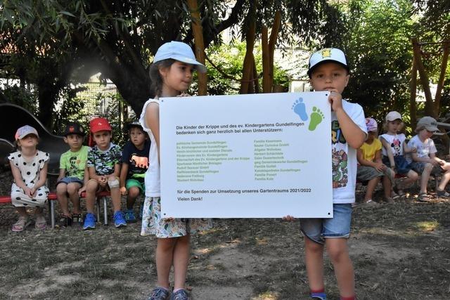 Gundelfinger Kindergarten weiht neuen Erlebnisgarten ein
