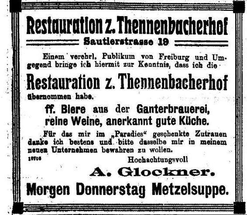 Historische Zeitungsanzeige von 1907  | Foto: Archiv Manfred Gallo