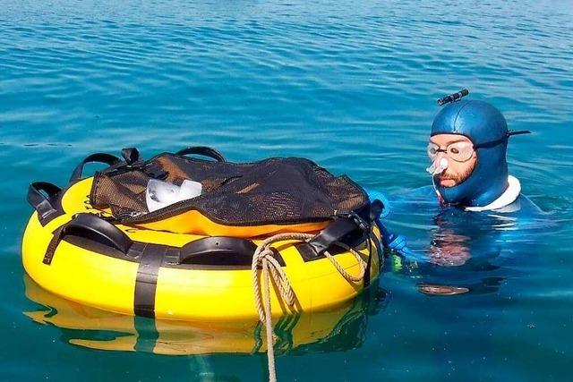Fabio Tunno stellt im Bodensee zwei Rekorde im Tieftauchen mit nur einem Atemzug auf