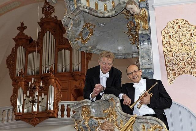 Bernhard Kratzer und Paul Theis geben ein Konzert an der Silbermannorgel in Ettenheimmünster