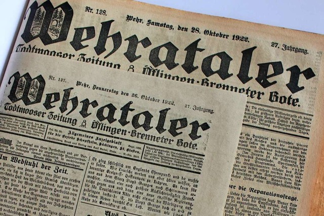 Die Hyperinflation 1922 bedeutete fr ...to, dahinter die bliche Seitengre).  | Foto: Hansjrg Bader