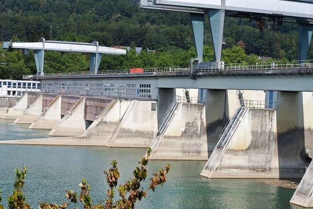 Rheinkraftwerk Säckingen produziert aktuell nur die Hälfte