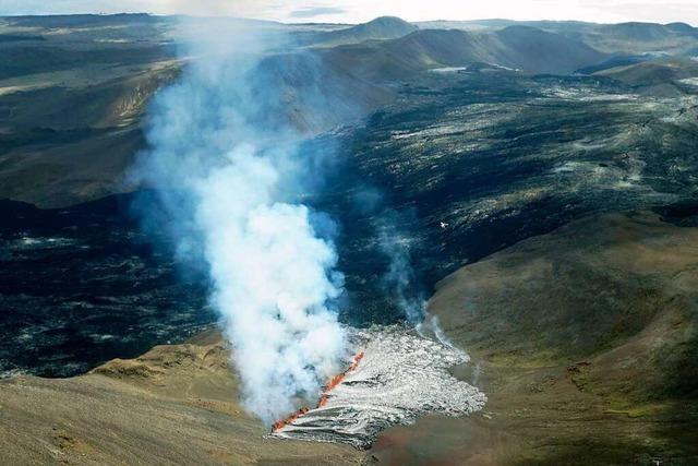 Vulkan Fagradalsfjall nahe islndischer Hauptstadt Reykjavik ausgebrochen