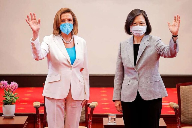 Pelosi (links) mit der taiwanischen Prsidentin Tsai Ing-wen  | Foto: HANDOUT (AFP)