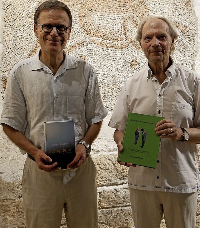Jrgen Glocker (links) und Gnther Nufer bei der Doppellesung am Freitag  | Foto: Michael Gottstein