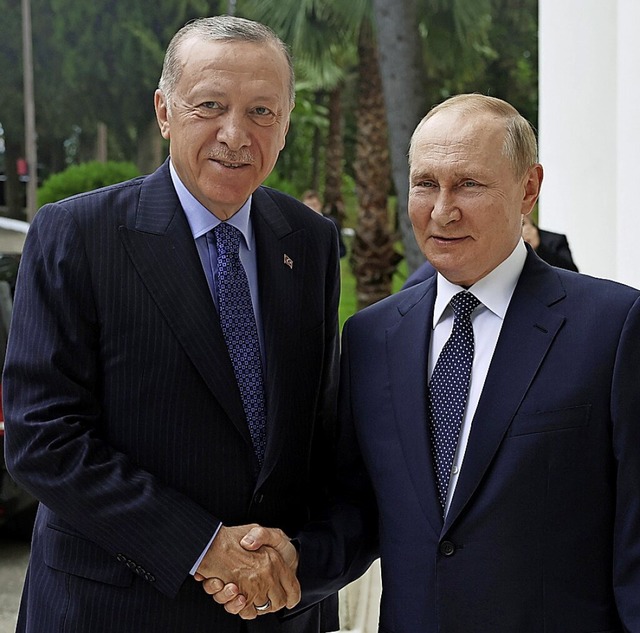 Erdogan und Putin bei dem Treffen   | Foto: Uncredited (dpa)