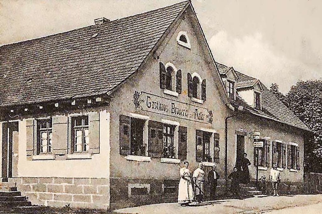 Die Gasthaus-Brauerei Adler in Reichen... einer Ansichtskarte aus dem Jahr 1918  | Foto: Manfred Eble