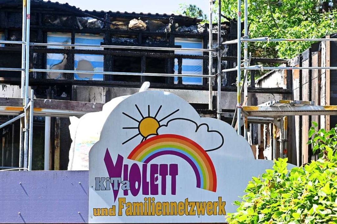 Auf der Baustelle der Kita Violett hat es am Dienstag erneut gebrannt.  | Foto: Thomas Kunz