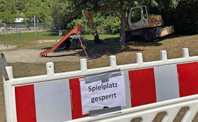 Bis 16. August ist der Spielplatz am lmttle zur Umgestaltung gesperrt.  | Foto: Stadt Kandern
